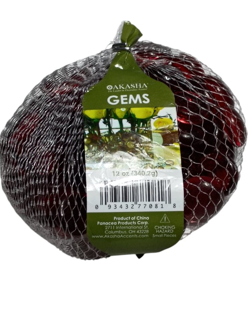 Akasha Accents Glass Gems 12 Oz Decorative Vase Filler Red Stones